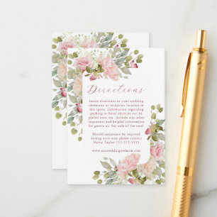 Pretty Floral Reception Directions Wedding Enclosure Card