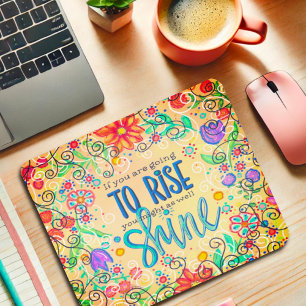 Pretty Floral Rise and Shine Colourful Mouse Pad
