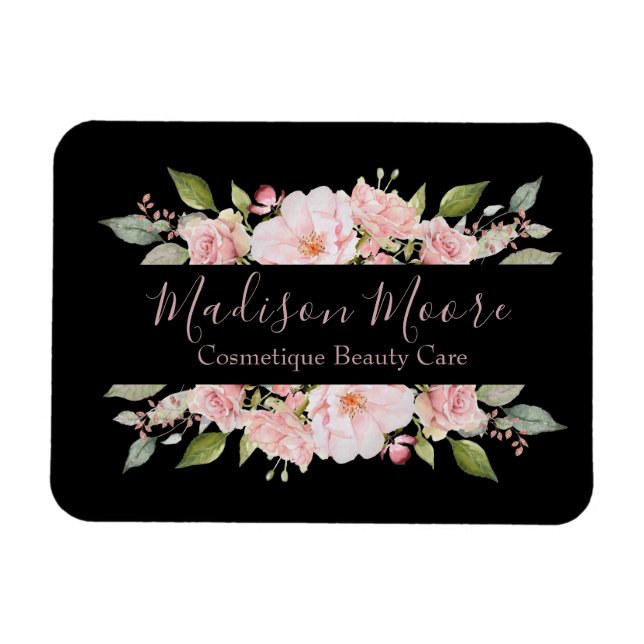 Pretty Floral Roses Name Inscribed Magnet (Horizontal)