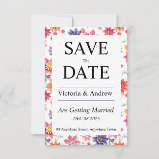Pretty Floral save the Date