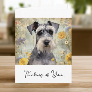 Pretty Floral Schnauzer Note Card