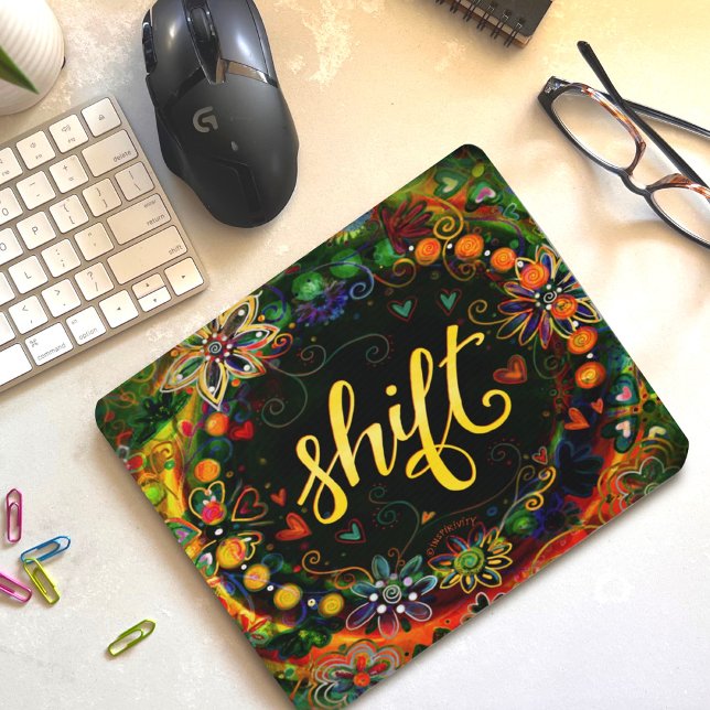 Pretty Floral Shift ONE WORD Inspirivity Mouse Pad (Creator Uploaded)
