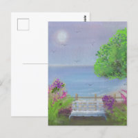 Pretty Floral Sitting Area By The Sea
