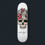 Pretty Floral Skull Gothic Skeleton Trendy Name Skateboard<br><div class="desc">This cool personalised skateboard featuring floral skull & custom name would make an amazing gift for someone, who's into skateboarding! Easily add the desired name (between the squares) by clicking on the "personalise this template" option. If you'd like to make more changes, click on the "customise it further" option. If...</div>