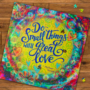 Pretty Floral Small Things Great Love Inspirivity Jigsaw Puzzle