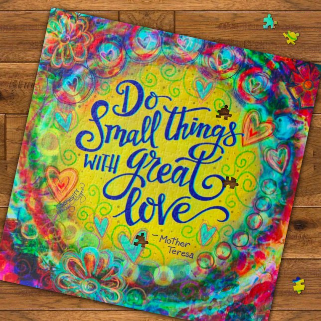 Pretty Floral Small Things Great Love Inspirivity Jigsaw Puzzle (Creator Uploaded)