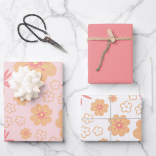Pretty Floral Sweet Pattern Wrapping Paper Sheet