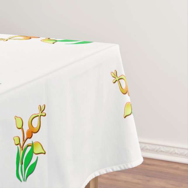 Pretty Floral Tablecloth.  Digital Art. Tablecloth (In Situ)