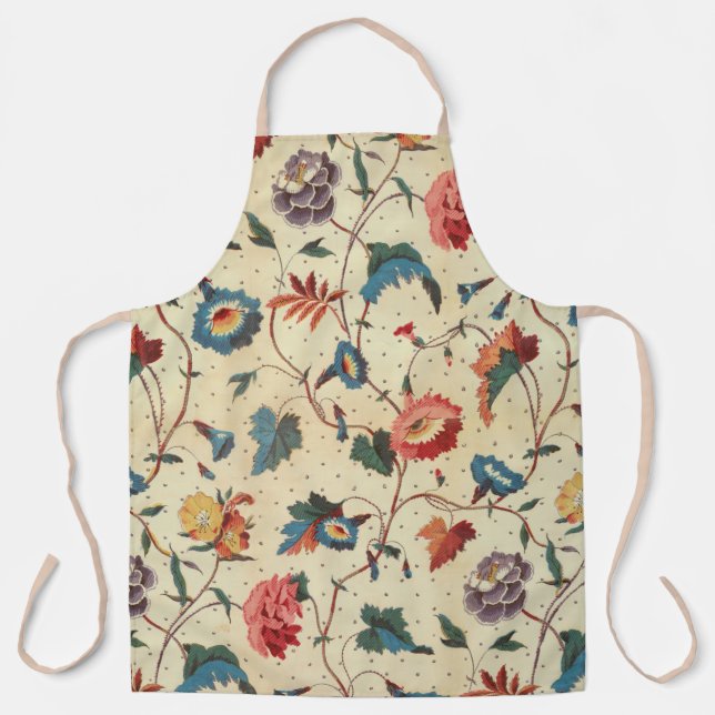 Pretty floral textile design apron (Front)