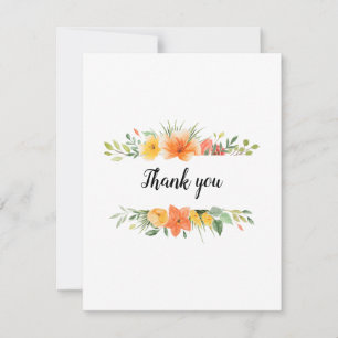 Pretty Floral Thank You or Any Flat Card Blank