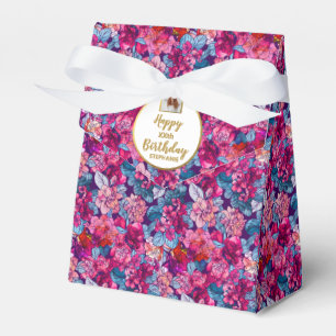 Pretty Floral Theme, Custom Photo, Birthday Party Favour Box