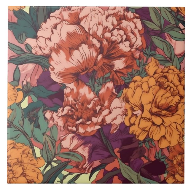 Pretty floral tile (Front)