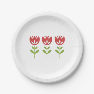 Pretty Floral Tulips All Occasion Party Events Paper Plate