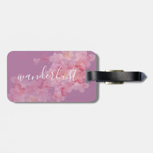 Pretty Floral Wanderlust Quote   luggage tag