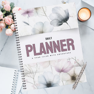 Pretty Floral Watercolor Blooms Planner