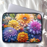 Pretty Floral Watercolor Flowers Ai Art Laptop Sleeve<br><div class="desc">Pretty ai art watercolor pink,  purple and orange flowers.</div>