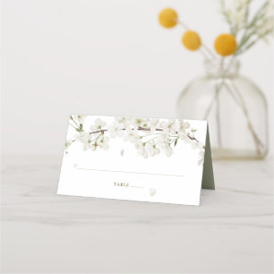 Pretty Floral Wedding White Blossom  Place Card