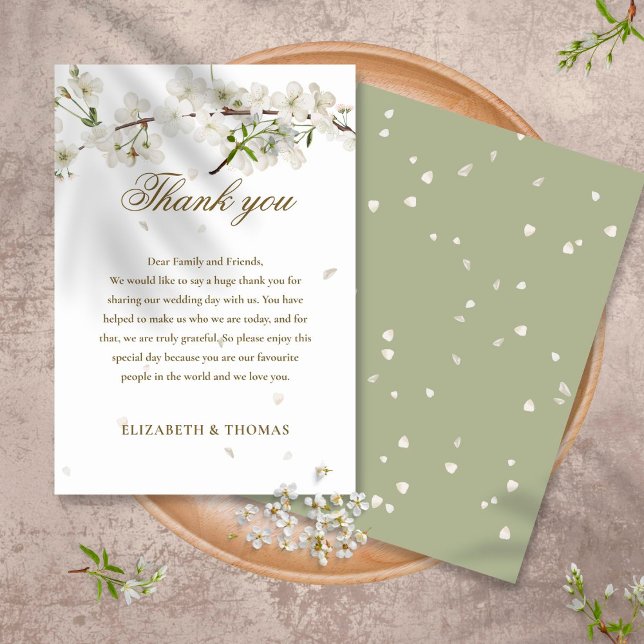 Pretty Floral Wedding White Blossom Thank You (Creator Uploaded)