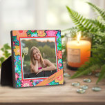 Pretty Floral Whimsical Photo Customised Message Plaque<br><div class="desc">Trendy Pretty Floral Easel Photo Message Plaque– pretty, whimsical, and stylish artwork created to inspire and uplift. Colourful, pretty floral design adds some positive vibes to your day. These fun personalised photo easel plaques make great inspirational keepsakes for family, friends, coworkers, teachers, etc.. The perfect gift for all of your...</div>