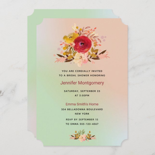 Pretty Floral Wildflowers Bridal Shower Invite (Front/Back)