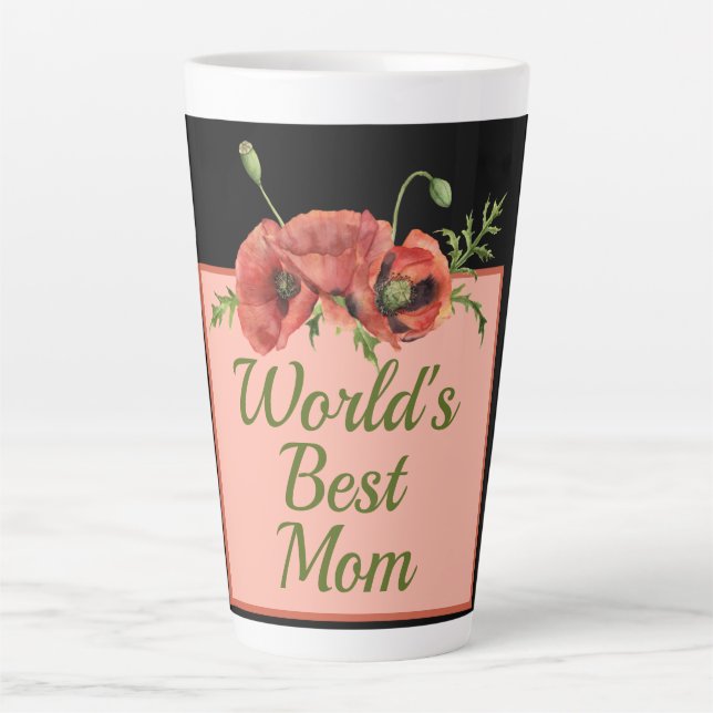 Pretty Floral World's Best Mum  Latte Mug (Front)