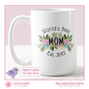 Pretty Floral World's Best Mum Mother's Day Coffee Mug