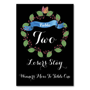 Pretty Floral Wreath Bunco Table Card #2