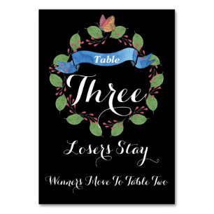 Pretty Floral Wreath Bunco Table Card #3