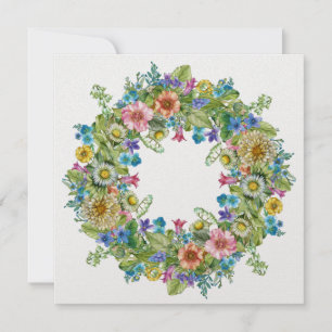 Pretty Floral Wreath Invitation