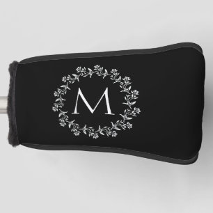 Pretty Floral Wreath Monogram Golf Head Cover
