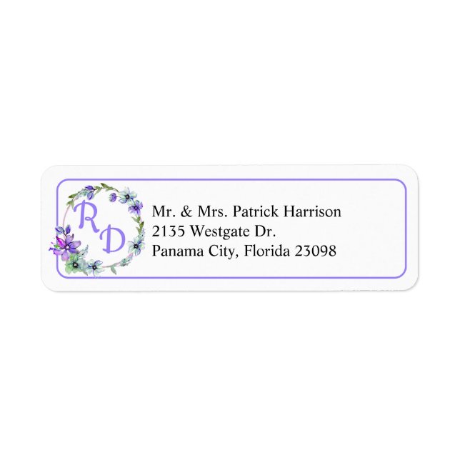 Pretty Floral Wreath Monogrammed Wedding  (Front)