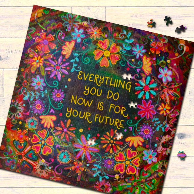 Pretty Floral Your Future Quote Inspirivity Jigsaw Puzzle (Creator Uploaded)