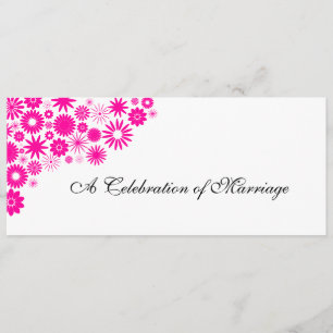 Pretty Florals Magenta Wedding Program Programme