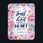 Pretty Florals | Personalised Scripture Magnet<br><div class="desc">This beautiful,  elegant magnet features a stylish watercolor floral frame,  along with a Bible verse,  reading,  "Trust in the Lord with all your heart." Easy to personalise for a special gift!</div>