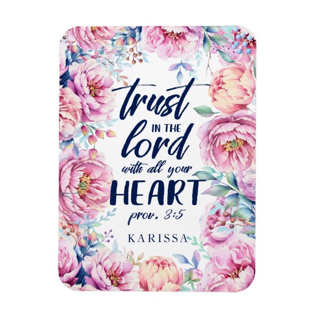 Pretty Florals | Personalised Scripture Magnet (Vertical)