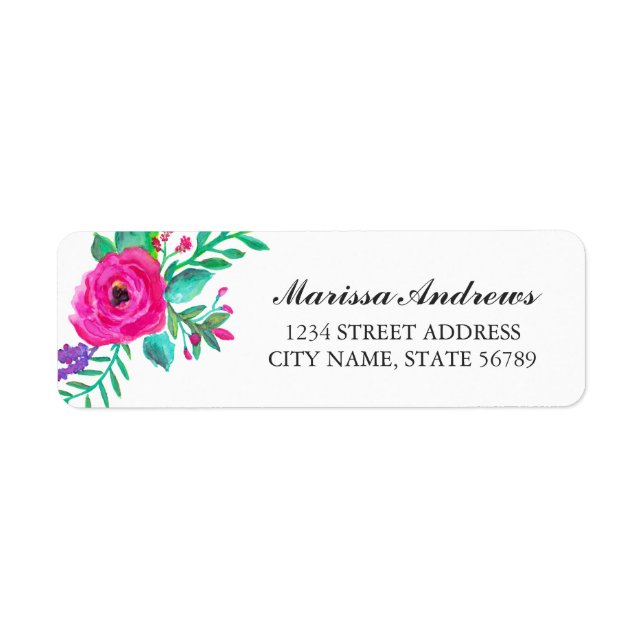 Pretty Florals Return Address Label (Front)