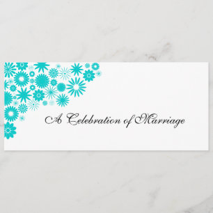 Pretty Florals Turquoise Wedding Program Programme
