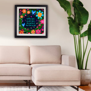 Pretty FloralWhen God Created You Inspiring Quote Poster