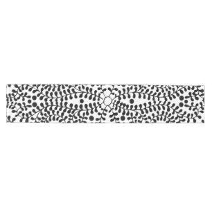 Pretty Flourished Black and White Print Medium Table Runner