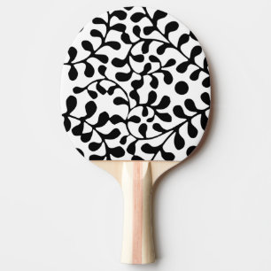 Pretty Flourished Black and White Print Ping Pong Paddle