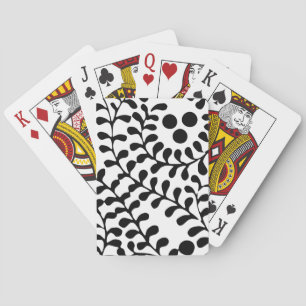 Pretty Flourished Black and White Print Playing Cards