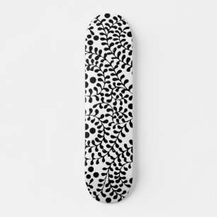 Pretty Flourished Black and White Print Skateboard