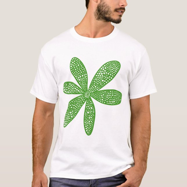 Pretty Flower - Avocado Green T-Shirt (Front)