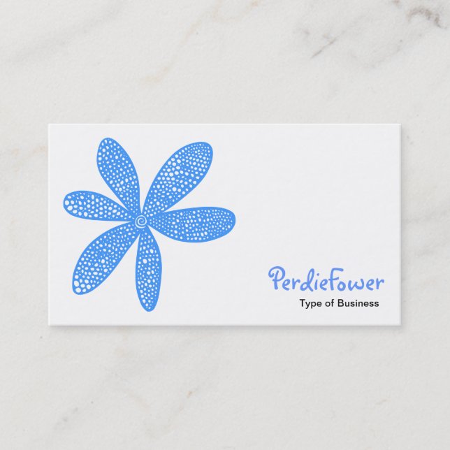 Pretty Flower - Baby Blue 6699FF Business Card (Front)