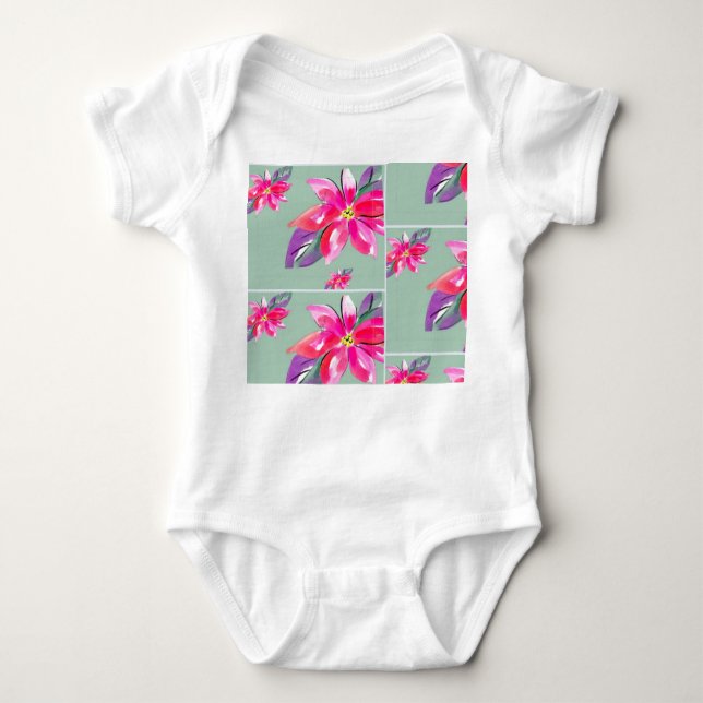 Pretty flower baby  suit baby bodysuit (Front)