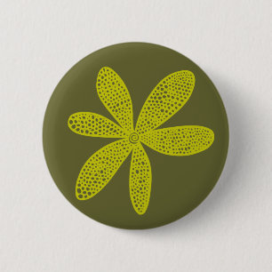 Pretty Flower - Banana Yellow on 666633 6 Cm Round Badge