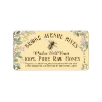 Pretty Flower Bee Date Harvested Honey Yellow