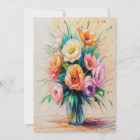 Pretty Flower Bouquet Art Colour Pencils Drawing