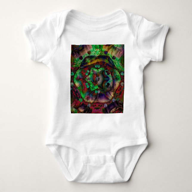 Pretty Flower Burst Abstract Baby Bodysuit (Front)