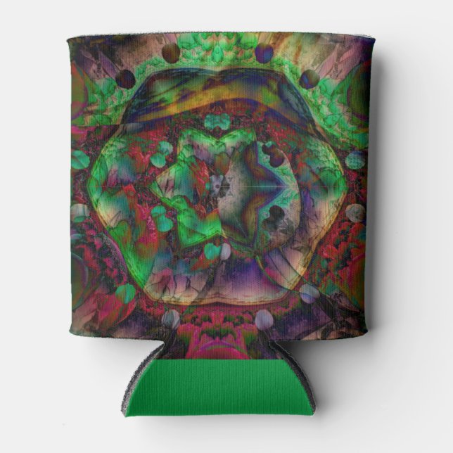 Pretty Flower Burst Abstract Can Cooler (Front)